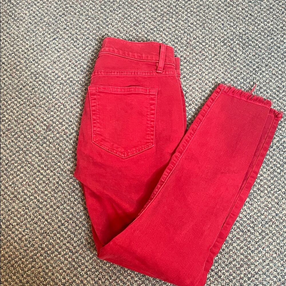 Loft Red Skinny Jeans size 24